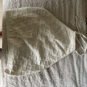 Musier Paris Cream Textured Halter Top